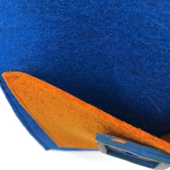 BeVel Designs Handcrafted Blue Geometric Artisan Bag - Picture 10 of 12